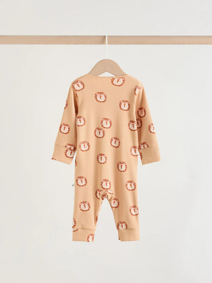 |BabyBoy| Conjunto De 4 Macacões Para Bebê Com Estampas de Animais da Safári (0 meses a 3 anos)
