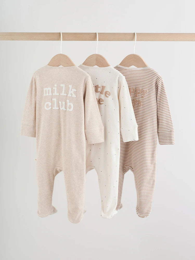 |BabyBoy| Conjunto De 3 Macacões Para Bebês Milkclub Com Zíper Duplo (0-2 anos)