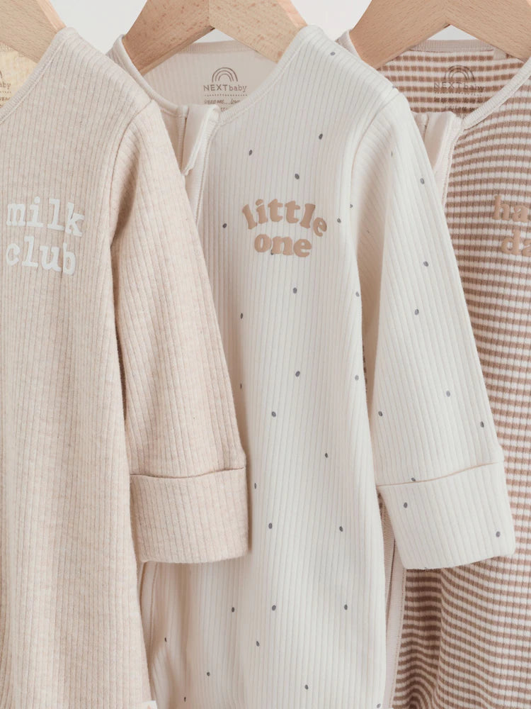 |BabyBoy| Conjunto De 3 Macacões Para Bebês Milkclub Com Zíper Duplo (0-2 anos)