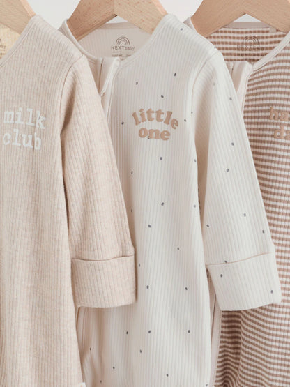 |BabyBoy| Conjunto De 3 Macacões Para Bebês Milkclub Com Zíper Duplo (0-2 anos)