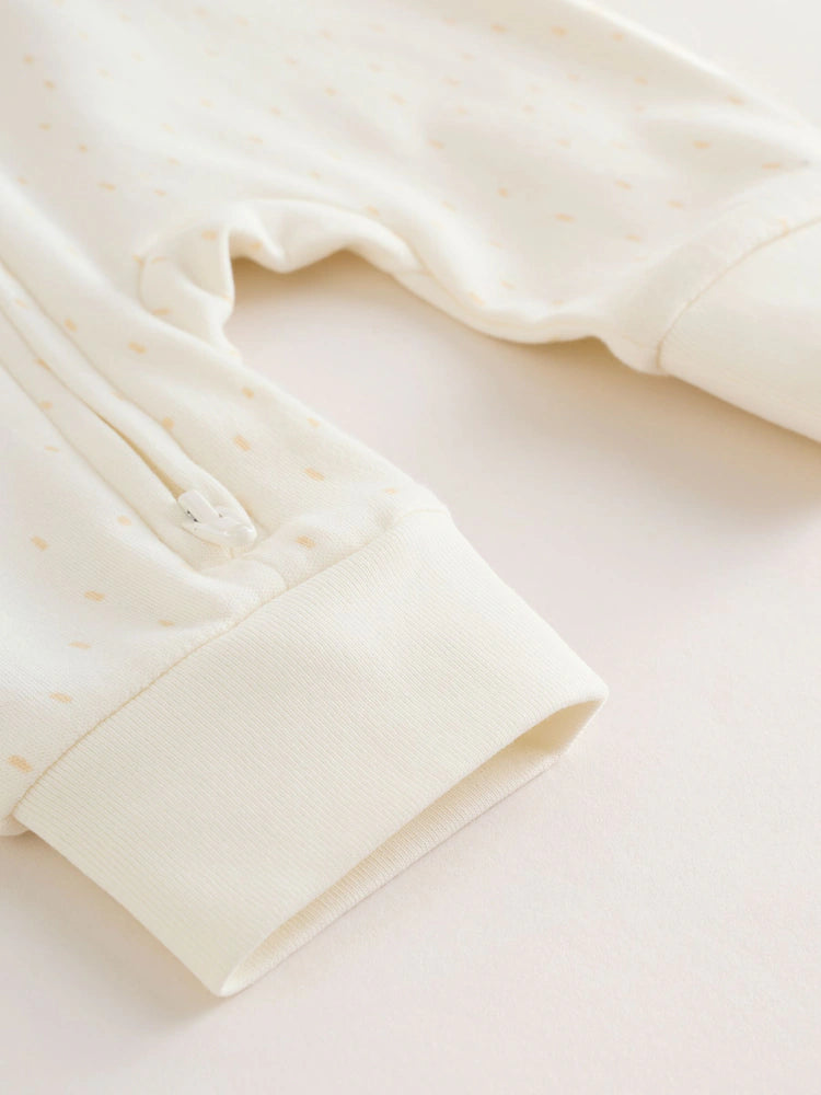 |BabyBoy| Conjunto De 5 Macacões Para Bebês Cream Safari Com Zíper Duplo (0 meses a 3 anos)