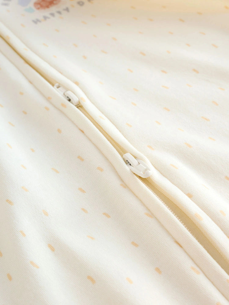 |BabyBoy| Conjunto De 5 Macacões Para Bebês Cream Safari Com Zíper Duplo (0 meses a 3 anos)