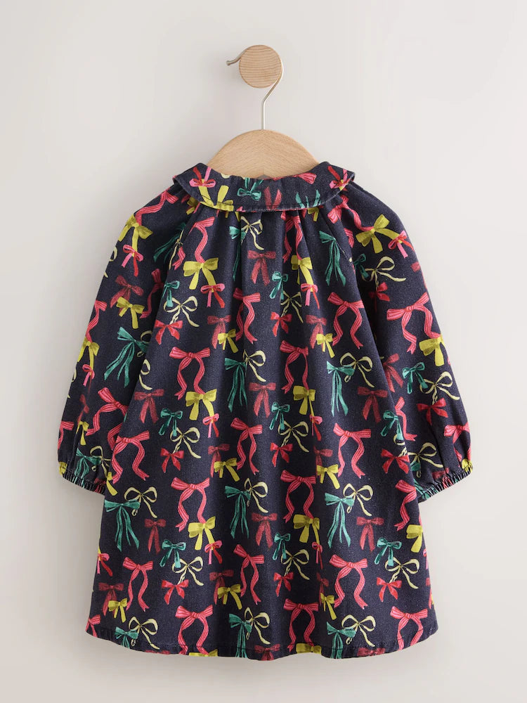 |Girl| Camiseta De Manga Comprida Com Estampa De Urso Azul Marinho (3 meses a 7 anos)