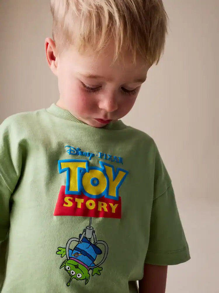 |Boy| Camiseta De Manga Curta Verde Sálvia Com Estampa De Alienígenas De Toy Story (3 meses a 8 anos)