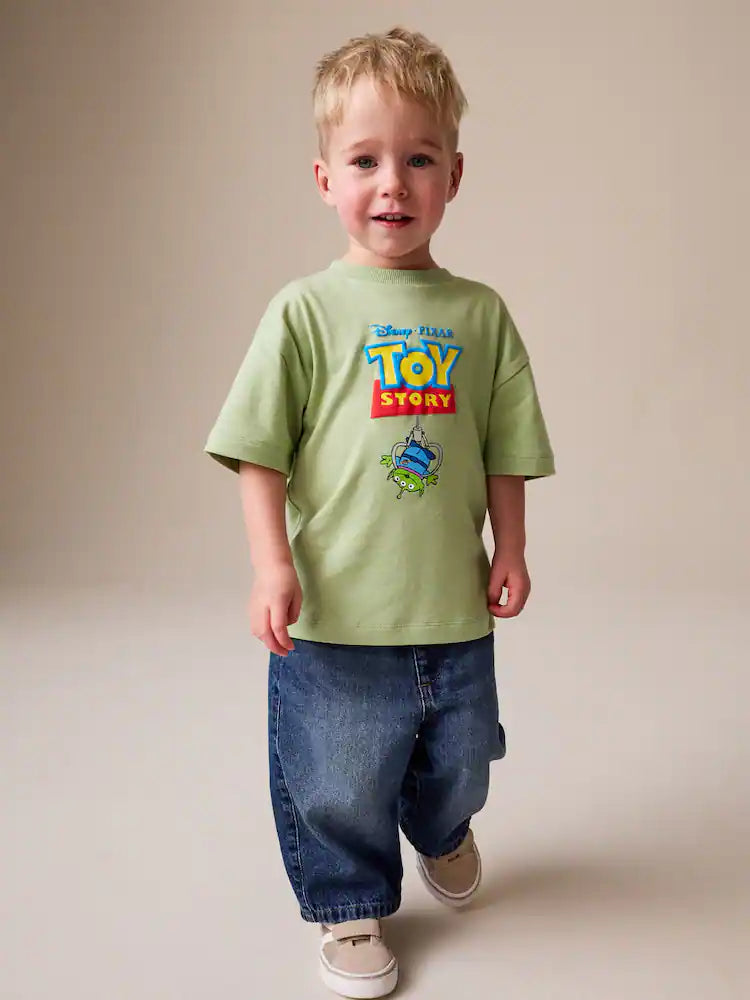 |Boy| Camiseta De Manga Curta Verde Sálvia Com Estampa De Alienígenas De Toy Story (3 meses a 8 anos)