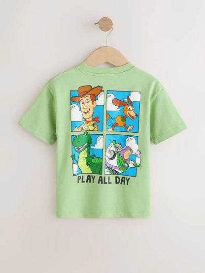 |Boy| Camiseta De Manga Curta Verde Sálvia Com Estampa De Alienígenas De Toy Story (3 meses a 8 anos)