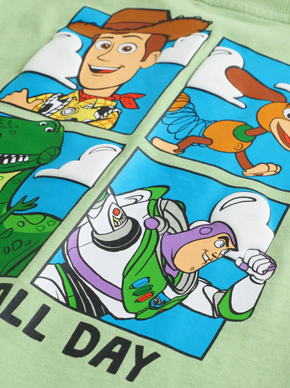 |Boy| Camiseta De Manga Curta Verde Sálvia Com Estampa De Alienígenas De Toy Story (3 meses a 8 anos)