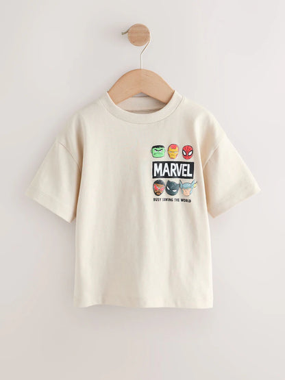 |Boy| Camiseta De Algodão De Manga Curta Marvel Cinza Claro (3 meses a 8 anos)