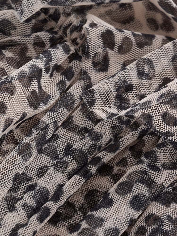 |BabyGirl| Vestido De Malha Com Estampa De Leopardo Para Bebê (0 meses a 2 anos)