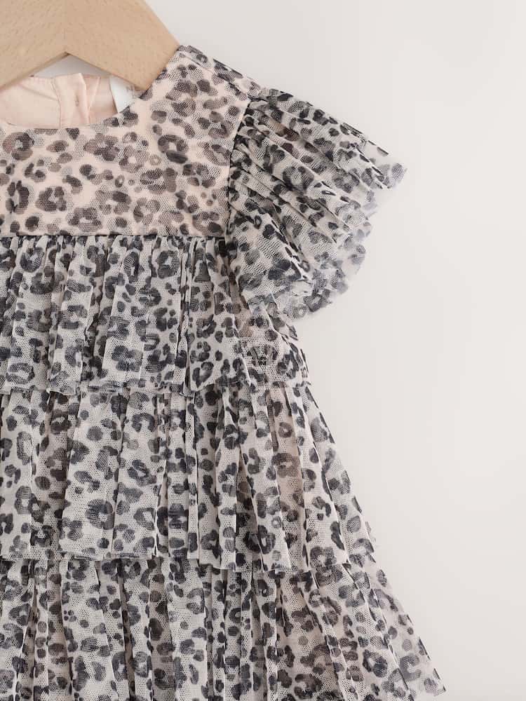 |BabyGirl| Vestido De Malha Com Estampa De Leopardo Para Bebê (0 meses a 2 anos)