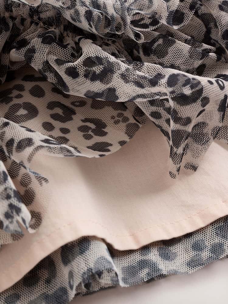 |BabyGirl| Vestido De Malha Com Estampa De Leopardo Para Bebê (0 meses a 2 anos)