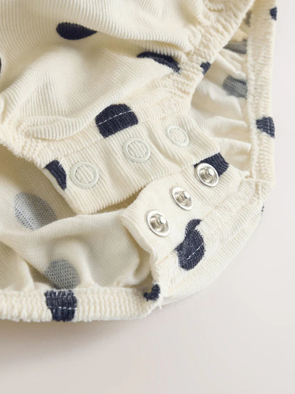 |BabyGirl| Conjunto De Body e Meia-Calça Para Bebê, Em Tons Creme e Cinza-Escuro Com Estampa de bolinhas (0 meses a 2 anos)