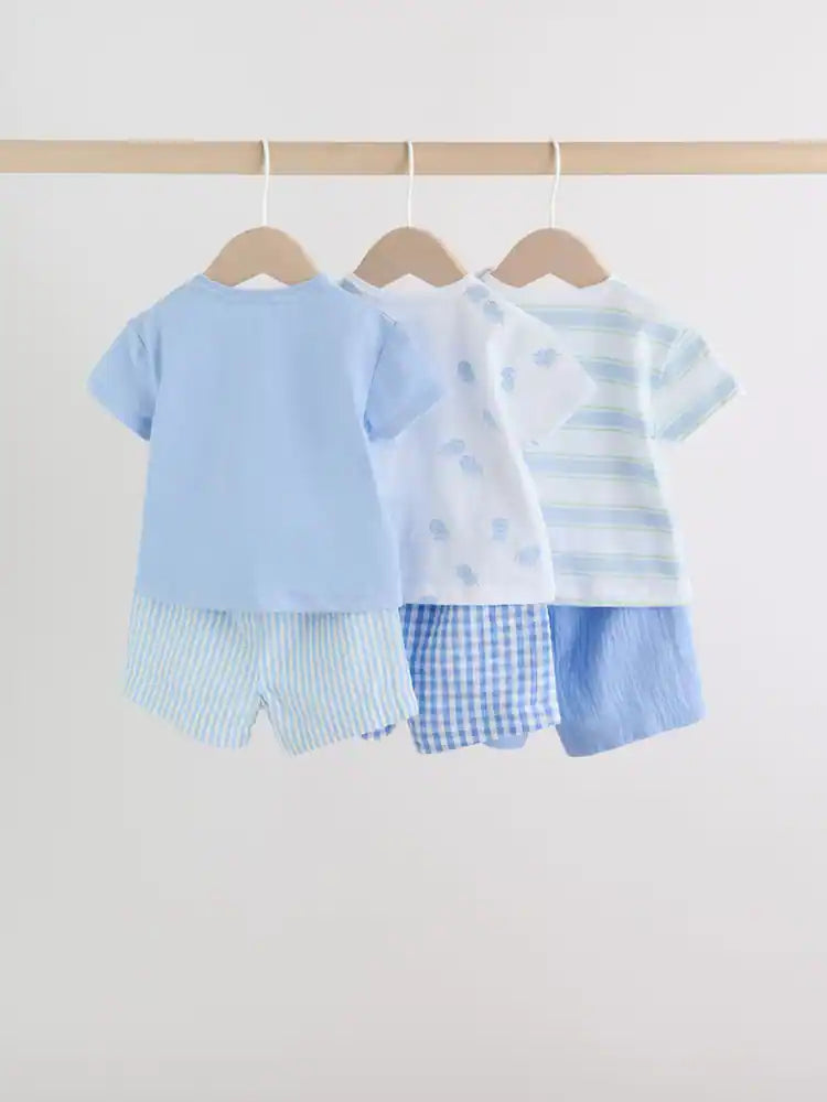 |BabyBoy| Conjunto De Bebê Blue Lion Com Blusa e Shorts, 6 Peças (0 meses a 3 anos)