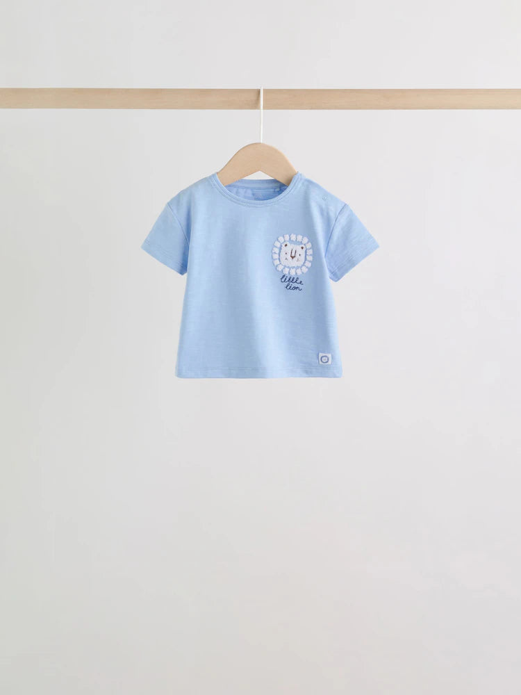 |BabyBoy| Conjunto De Bebê Blue Lion Com Blusa e Shorts, 6 Peças (0 meses a 3 anos)