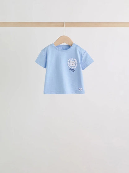 |BabyBoy| Conjunto De Bebê Blue Lion Com Blusa e Shorts, 6 Peças (0 meses a 3 anos)