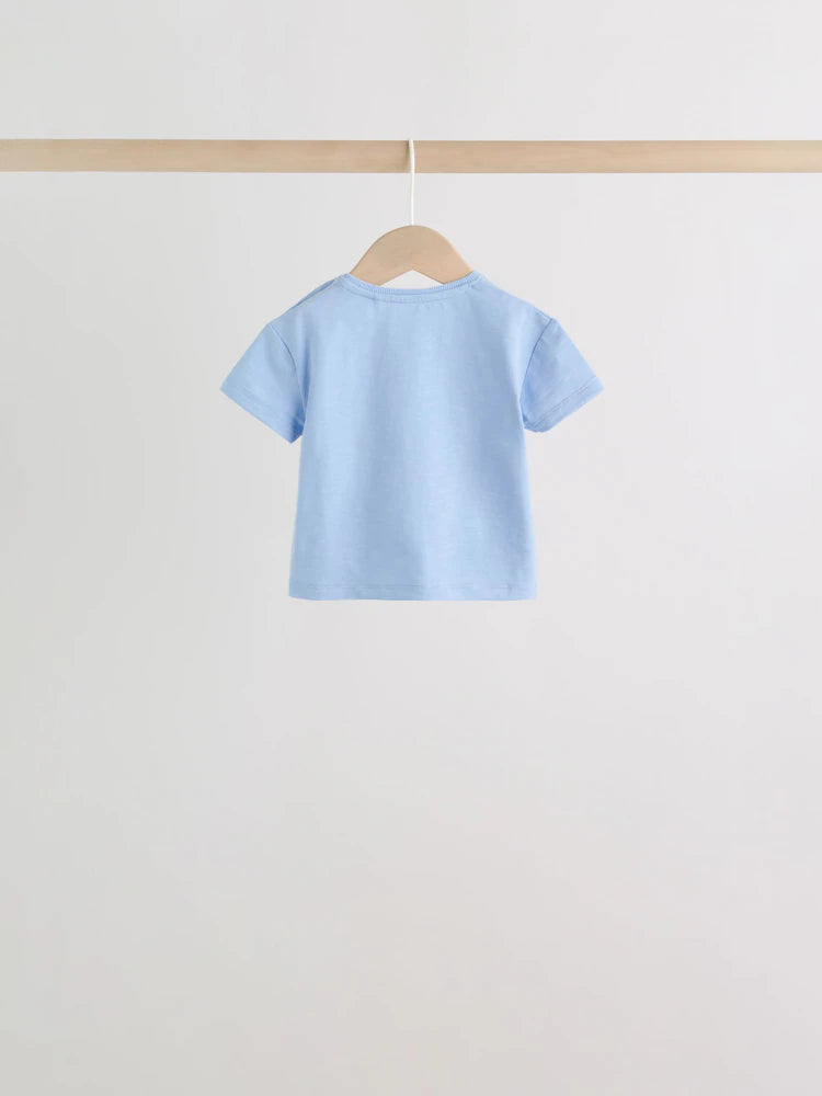 |BabyBoy| Conjunto De Bebê Blue Lion Com Blusa e Shorts, 6 Peças (0 meses a 3 anos)