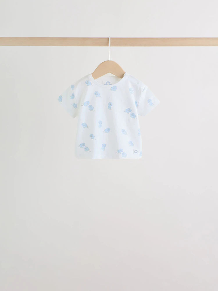 |BabyBoy| Conjunto De Bebê Blue Lion Com Blusa e Shorts, 6 Peças (0 meses a 3 anos)