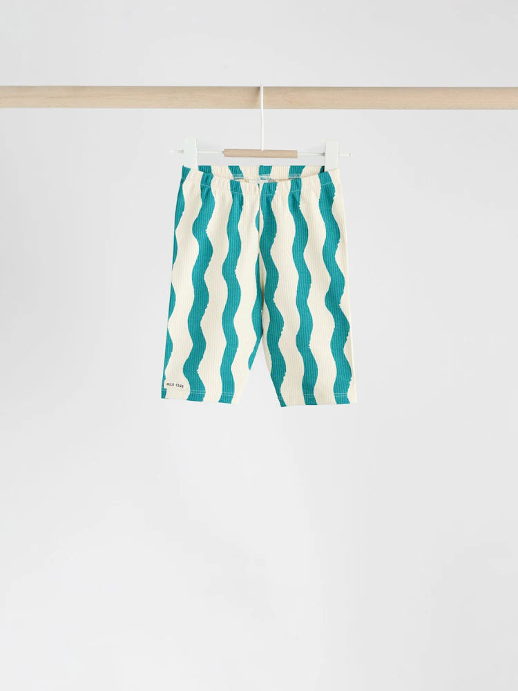 |BabyBoy| Conjunto De 6 Peças Azul/Verde Milk Club Baby (top e leggings) (0 meses a 3 anos)