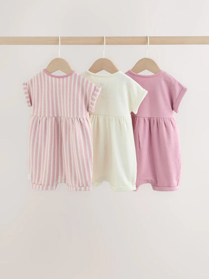 |BabyGirl| Kit com 3 Macaquinhos de Malha com Bordado da Minnie Mouse para Bebês