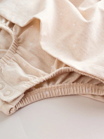 |BabyGirl| Conjunto Com 3 Macacões De Bebê Em Malha Com Bordado De Ursinho Rosa