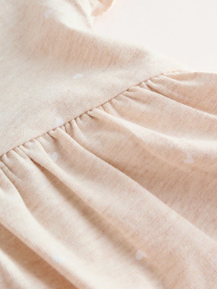 |BabyGirl| Conjunto Com 3 Macacões De Bebê Em Malha Com Bordado De Ursinho Rosa