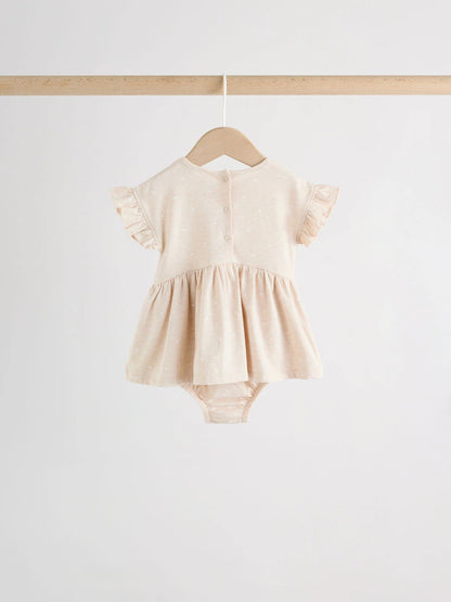 |BabyGirl| Conjunto Com 3 Macacões De Bebê Em Malha Com Bordado De Ursinho Rosa
