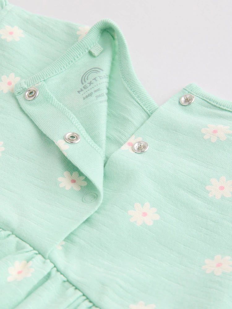 |BabyGirl| Conjunto Com 3 Macacões De Bebê Em Malha Com Estampa De Coração Rosa