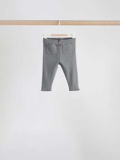 |BabyGirl| Conjunto De Blusa De Manga Comprida e Legging Com Estampa Floral Amarela/Listrada, 6 peças (0 meses a 3 anos)