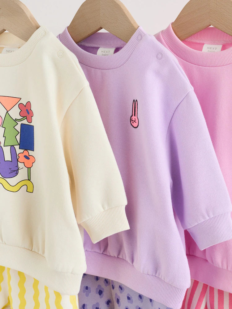 |BabyGirl| Conjunto de Moletom e Calça Jogger (0 meses a 3 anos)