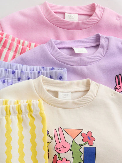 |BabyGirl| Conjunto de Moletom e Calça Jogger (0 meses a 3 anos)