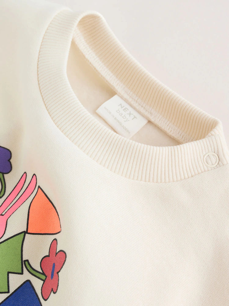 |BabyGirl| Conjunto de Moletom e Calça Jogger (0 meses a 3 anos)