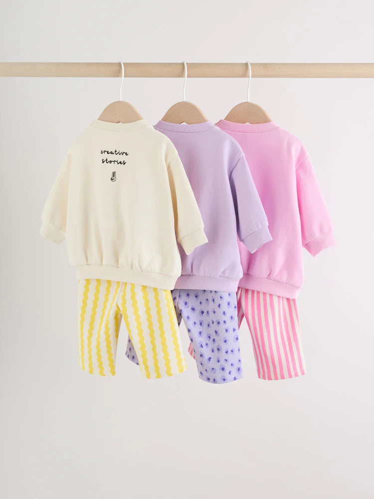 |BabyGirl| Conjunto de Moletom e Calça Jogger (0 meses a 3 anos)