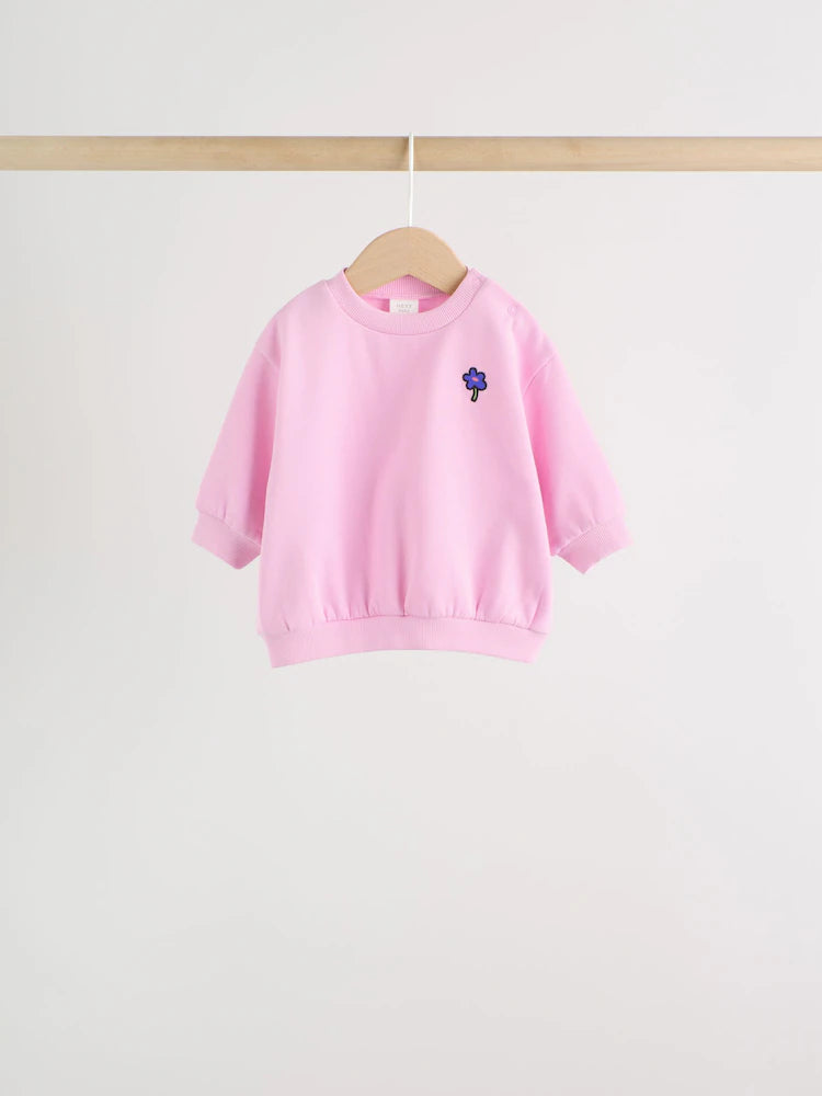 |BabyGirl| Conjunto de Moletom e Calça Jogger (0 meses a 3 anos)