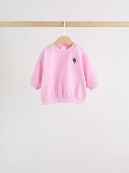 |BabyGirl| Conjunto de Moletom e Calça Jogger (0 meses a 3 anos)