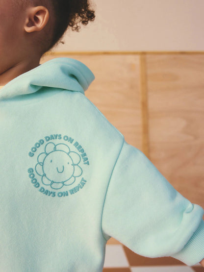 |Girl| Conjunto De Moletom Com Capuz e Calça Jogger Com Estampa Floral Azul (3 meses a 7 anos)