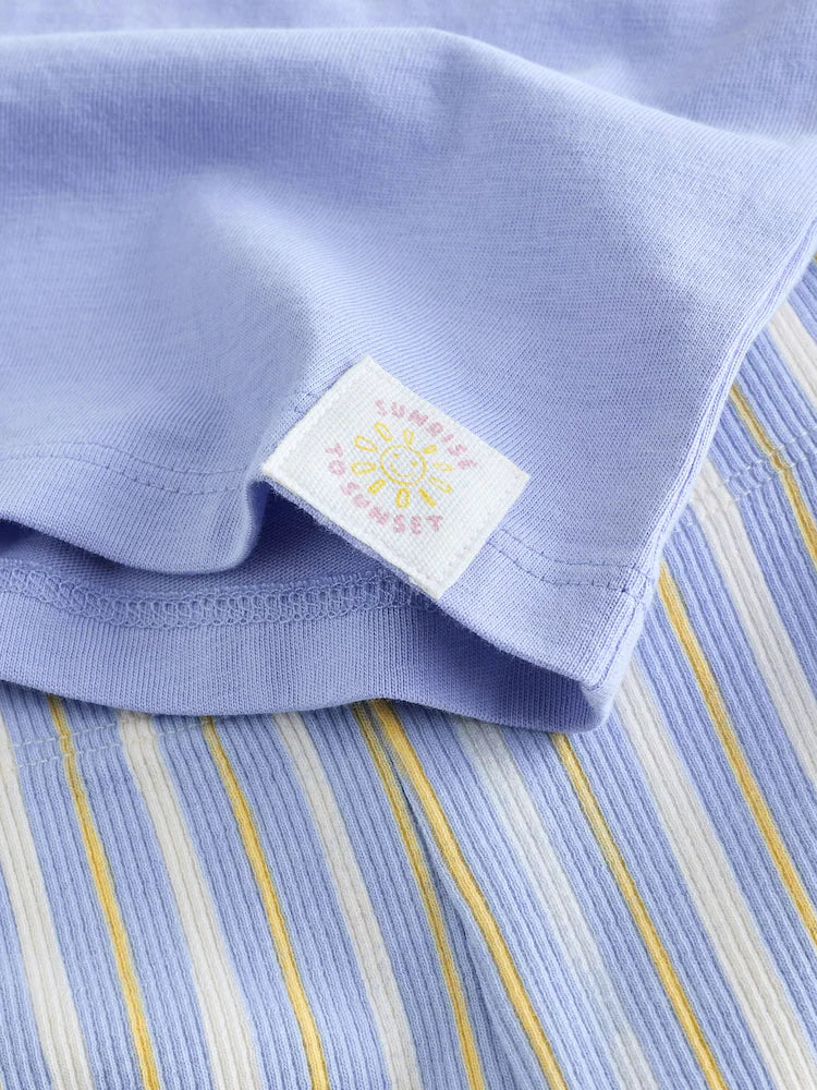 |Boy| Conjunto De Camiseta De Manga Curta e Shorts De Ciclismo Blue Sunshine (3 meses a 7 anos)