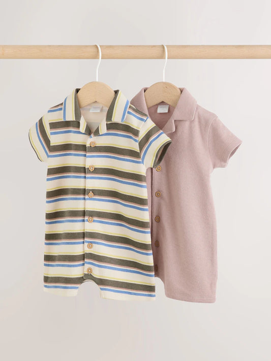 |BabyBoy| Conjunto De 2 Macacões Infantis Verdes Com Gola Inteligente