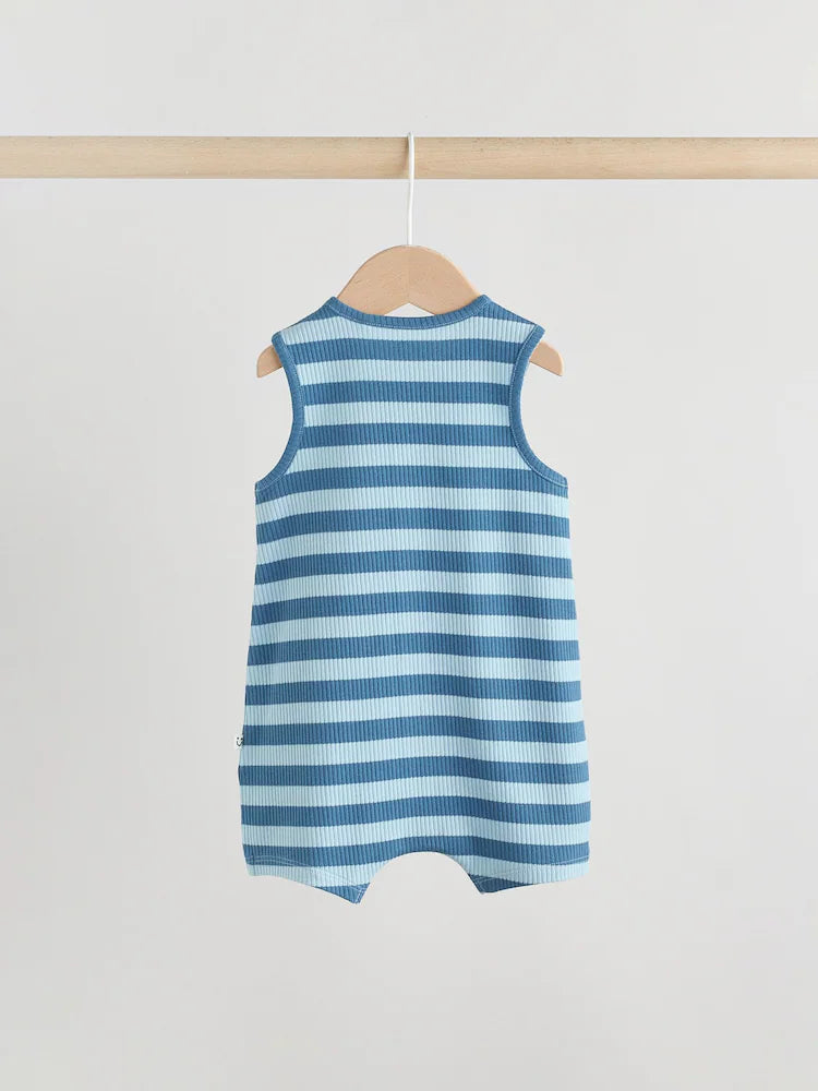 |BabyBoy| Macacão De Bebê Azul Em Malha