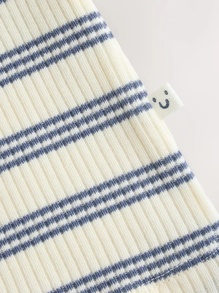 |BabyGirl| Macacão Infantil Listrado Azul Com a Frase "Eu Amo Meu Papai"