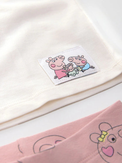 |Girl| Conjunto De Camiseta e Leggings De Manga Comprida Peppa Pig e Evie Rosa Cru (3 meses a 7 anos)