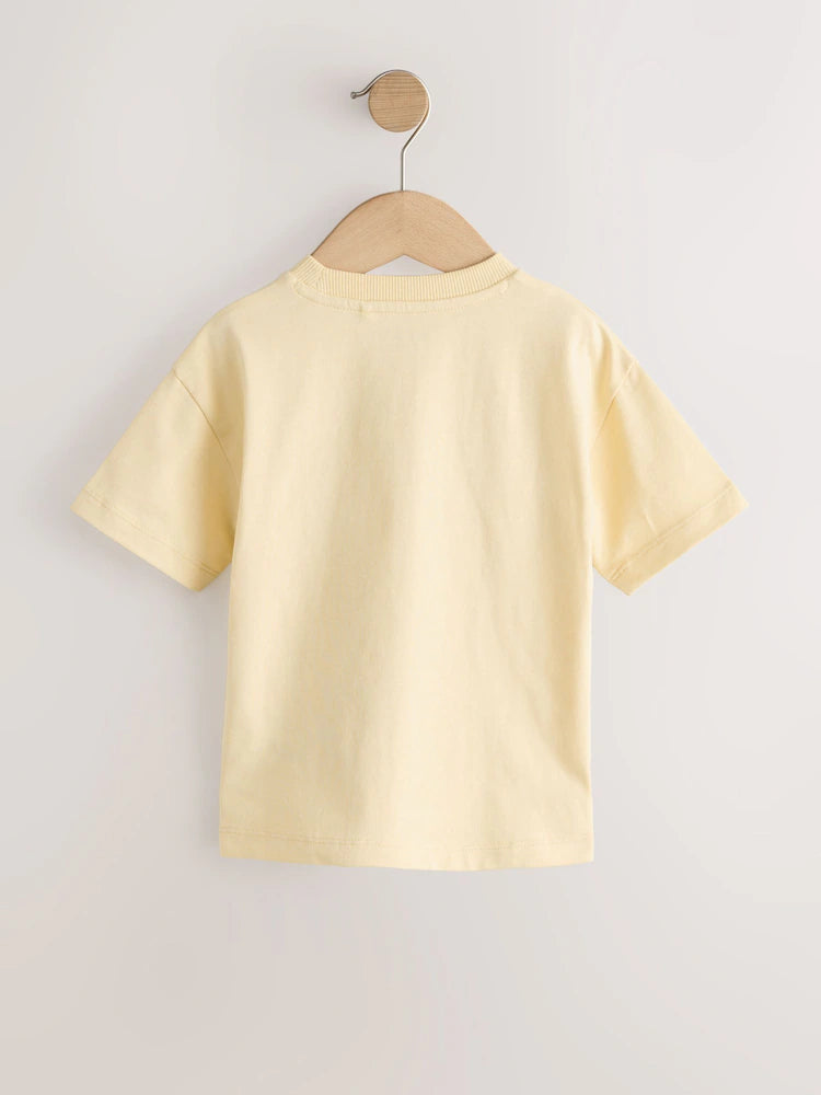 |Boy| Camiseta Amarela De Manga Curta Com Estampa De Páscoa (3 meses a 7 anos)