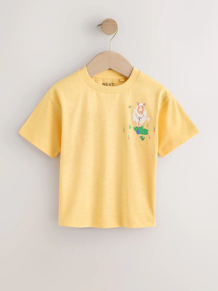 |Boy| Pacote Com 3 Camisetas De Manga Curta Com Estampa De Fazenda Em Aquarela Verde (3 meses a 7 anos)