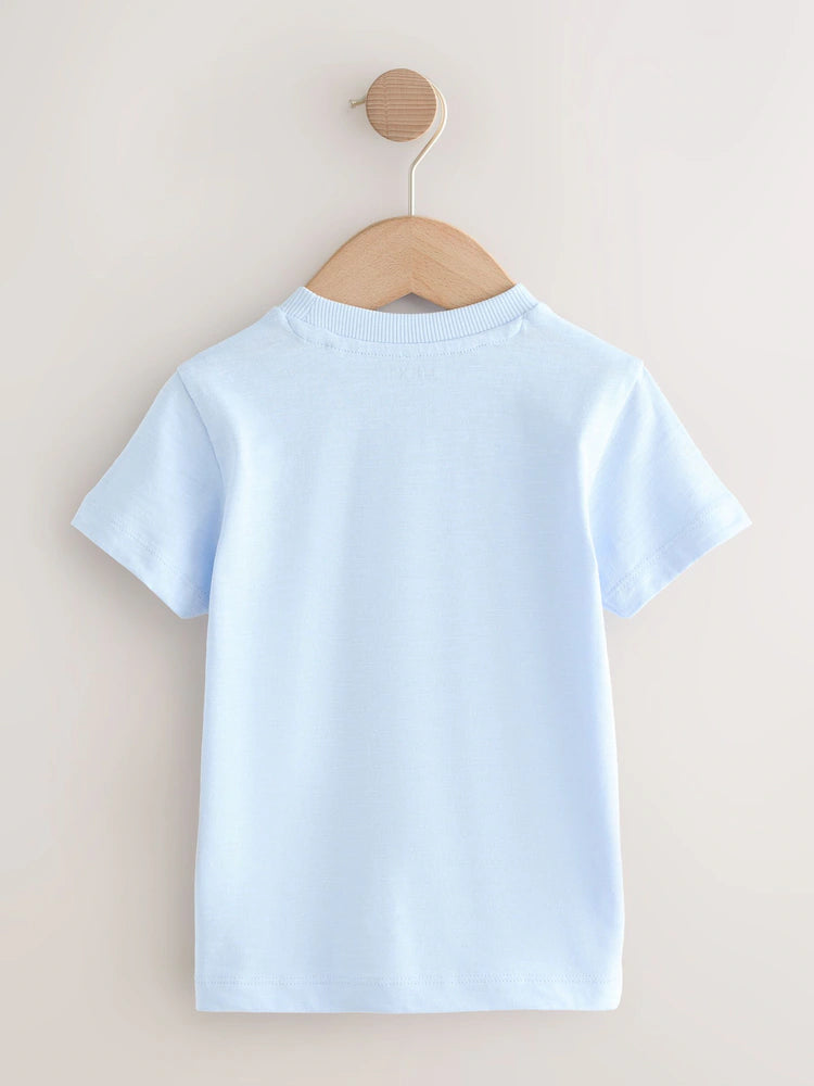 |Boy| Conjunto De 3 Camisetas De Manga Curta Com Apliques De Animais Marinhos Da Marinha (3 meses a 7 anos)