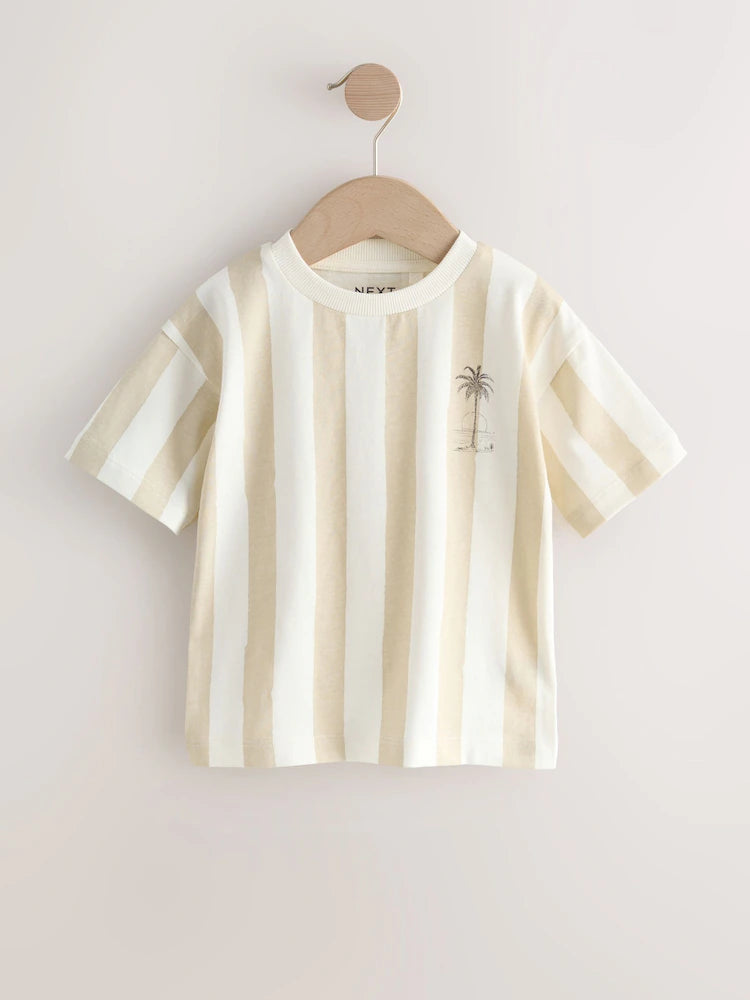 |Boy| Pacote Com 3 Camisetas Brancas De Manga Curta Com Estampa De Slogan (3 meses a 7 anos)