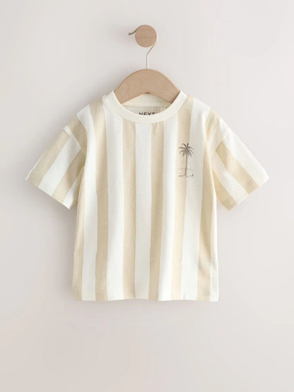 |Boy| Pacote Com 3 Camisetas Brancas De Manga Curta Com Estampa De Slogan (3 meses a 7 anos)