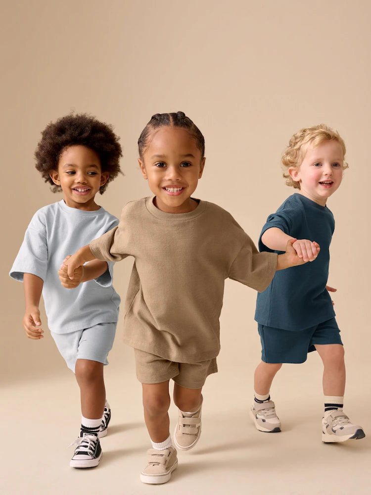 |Boy| Calções De Malha Castanha Chocolate e Cru (3 meses a 7 anos)