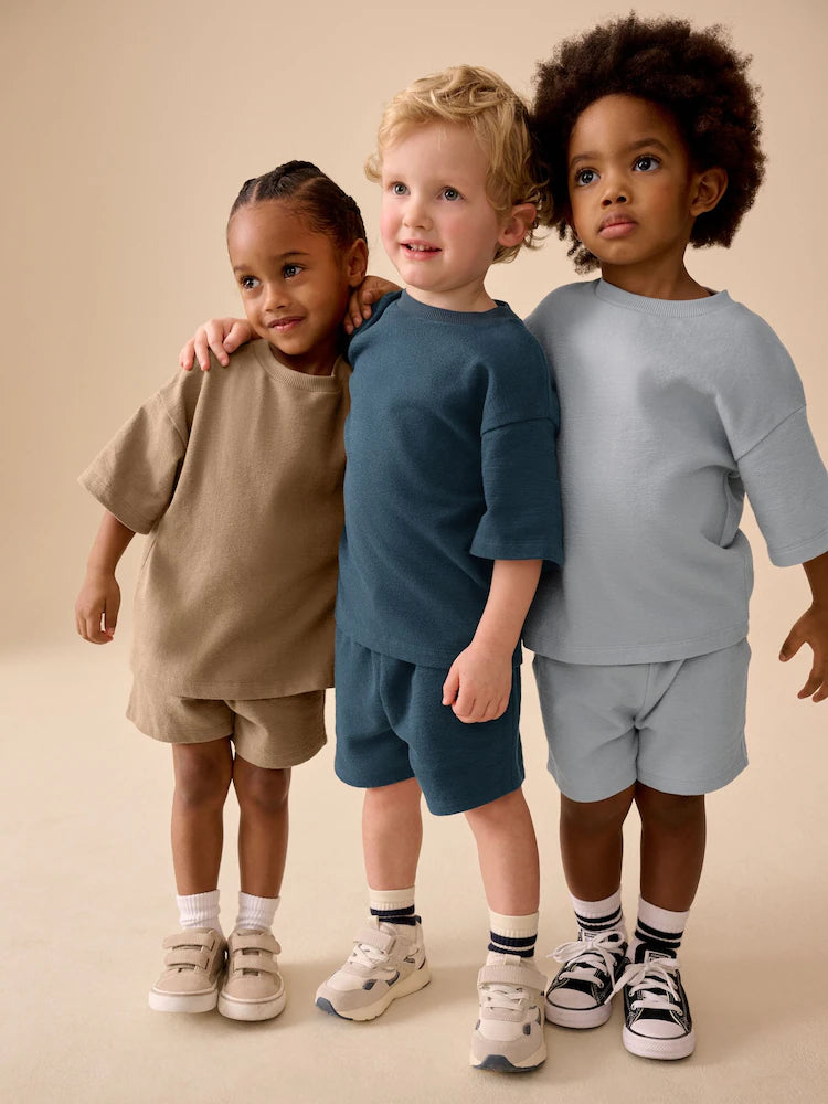 |Boy| Calções De Malha Castanha Chocolate e Cru (3 meses a 7 anos)