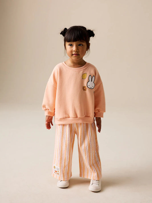 |Girl| Conjunto De Calças Pantalonas Miffy Peach (3 meses a 7 anos)