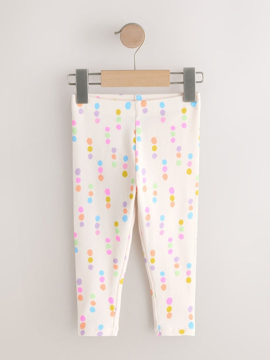 |Girl| Kit com 5 Leggings Caneladas em Tons Pastel de Arco-Íris (3 meses a 7 anos)