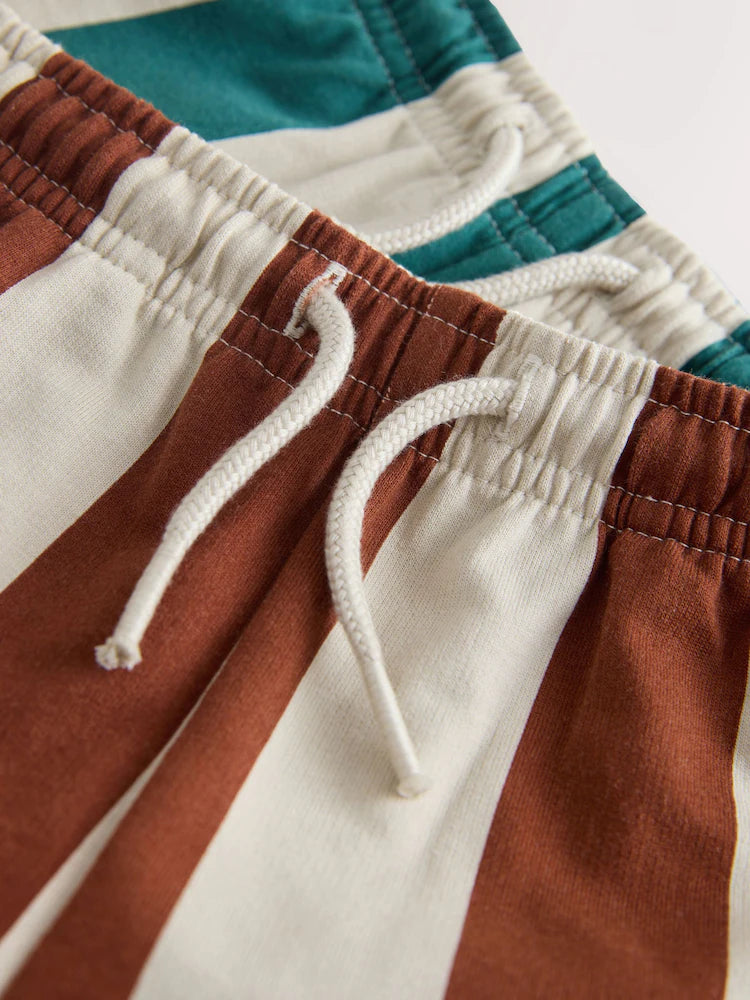 |Boy| Conjunto De Moletom Com Gola Redonda e Shorts Nas Cores Marrom Ferrugem e Verde-azulado (3 meses a 7 anos)